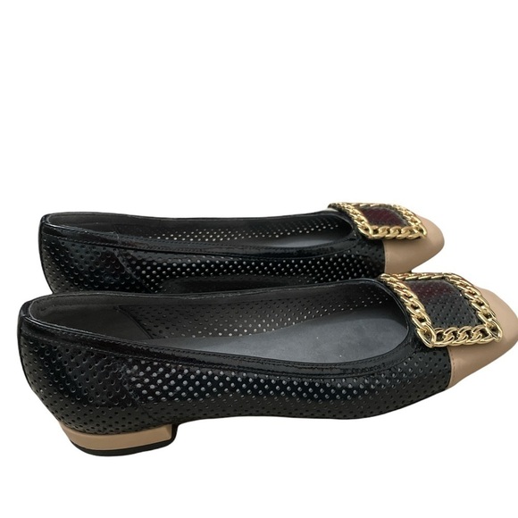 Stuart Weitzman two toned leather classic chic minimalist flats Made in Spain - Picture 5 of 16